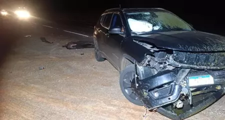 Apesar do impacto, os ocupantes do Jeep Compass n&atilde;o ficaram feridos