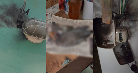 Raios também atingiram galhos de árvores e parte do bairro esta sem luz; cano de água também foi atingido