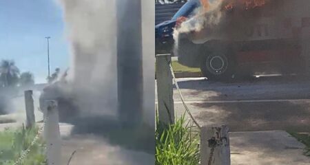 Equipes do Corpo de Bombeiros foram acionadas para apagar as chamas 