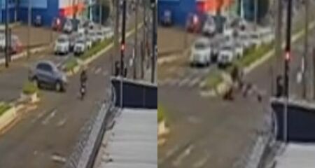 Jovem de 18 anos avan&ccedil;ou sinal vermelho, n&atilde;o possu&iacute;a habilita&ccedil;&atilde;o e causou colis&otilde;es em sequ&ecirc;ncia no Jardim TV Morena