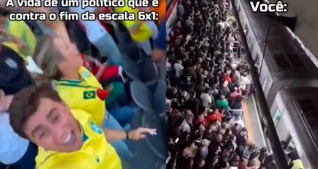 As imagens do deputado viralizaram ao lado de v&iacute;deos de trabalhadores pegando metr&ocirc; e &ocirc;nibus lotado