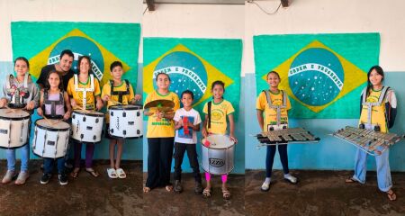 De Campo Grande para a avenida: banda de percussão formada por 35 crianças faz sua estreia oficial em Bandeirantes