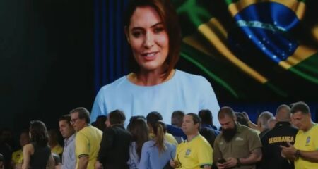 Ex-primeira-dama não compareceu ao evento em São Paulo por acompanhar Jair Bolsonaro, em prisão domiciliar em Brasília
