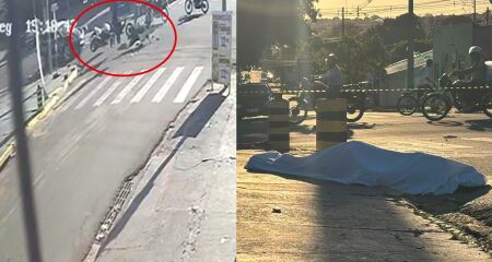 Imagens mostram que a v&iacute;tima vinha em alta velocidade no cruzamento
