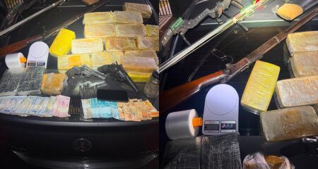 O suspeito estava entregando drogas na região quando foi abordado pelas equipes do Choque