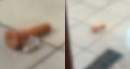 O objeto foi encontrado próximo a área de banheiros