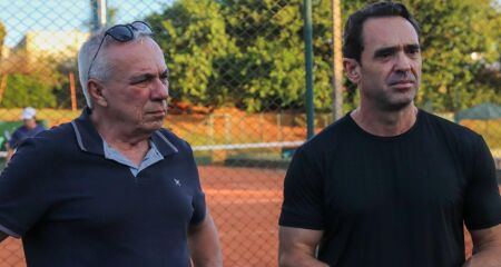 Presidente do R&aacute;dio Clube, coronel Sidney Barboza; e o diretor do Departamento de T&ecirc;nis, Rodrigo Prud&ecirc;ncio 