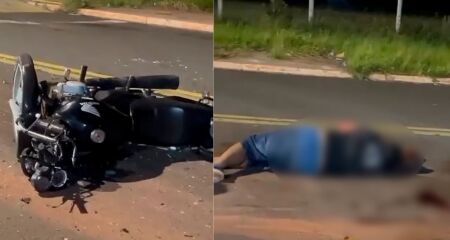 Corpo foi filmado a metros de distância da motocicleta