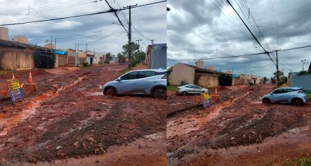 Sem conseguir retirar o automóvel, o motorista deixou o local para buscar um guincho