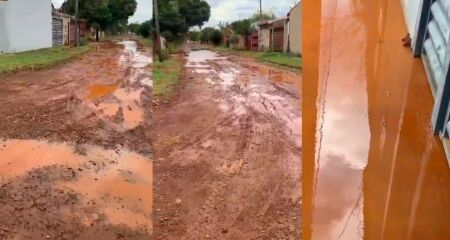 A lama invadia algumas resid&ecirc;ncias quando as chuvas acontecem