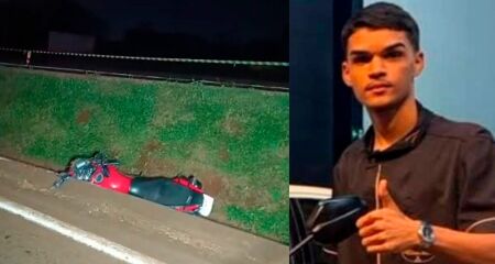 O barbeiro Gleydson Felipe Castilho Ferreira, de 19 anos, teria perdido o controle de dire&ccedil;&atilde;o na BR-163 e ca&iacute;do, falecendo ainda no local