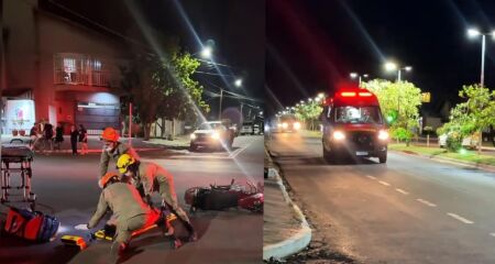Jovem foi socorrida com corte no rosto e dores na perna