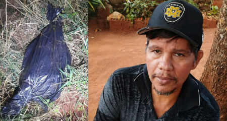 Eleuterio Espinoza Borba, de 54 anos, teria sido esfaqueado antes de ser enrolado e deixado no local