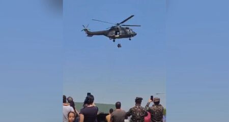 Acidente aconteceu durante evento 'Soldado por um Dia', realizado neste sábado (29), no 9º Grupamento Logístico do Exército