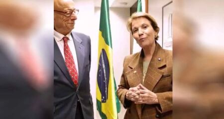 Tereza Cristina afirmou que Esperidião Amin "tem sido um espelho, uma bússola, para discutir assuntos espinhosos" no Senado