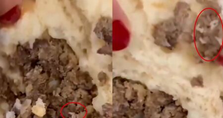 V&iacute;deo divulgado pela cliente mostra larvas no recheio da carne mo&iacute;da