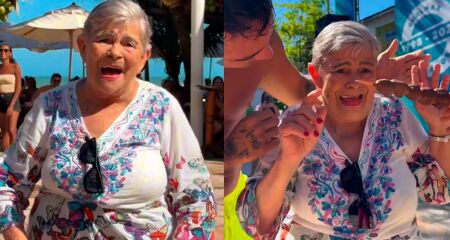 Dona Neide se divertiu e encantou a web