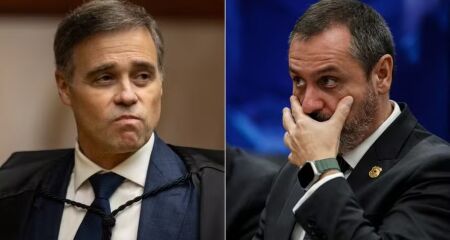 O ministro do Supremo Tribunal Federal (STF) Andr&eacute; Mendon&ccedil;a e o diretor-geral da Pol&iacute;cia Federal (PF), Andrei Rodrigues