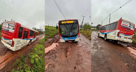 Pouco mais de um mês atrás, outro ônibus já havia ficado preso no mesmo trecho