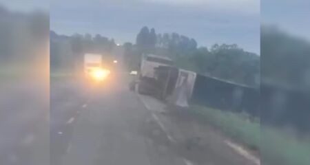 O tombamento aconteceu no trecho entre Sidrolândia e Campo Grande