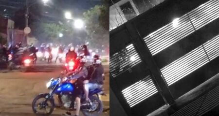 Imagens registraram momento em que a casa das vítimas foi atacada com bombas e pedras por conhecidos do suspeito