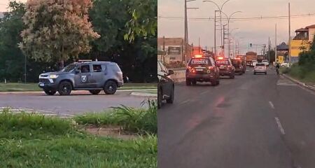 As viaturas foram flagradas em deslocamento pela Avenida Euler de Azevedo