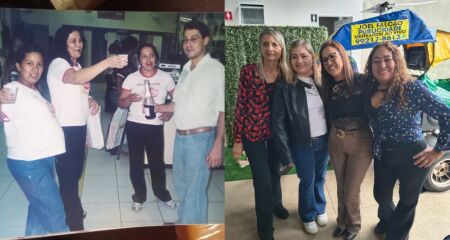Alguns já se foram, outros ainda estão aqui, mas o carinho entre eles é real e ultrapassou o ambiente de trabalho