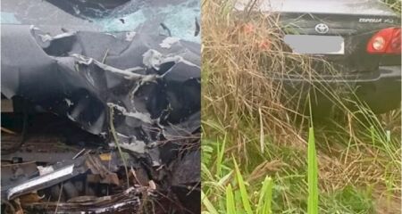 Carro foi encontrado a cerca de 60 metros do corpo da vítima