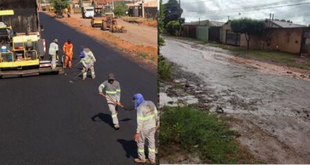 Anúncio contrasta com obras paradas
