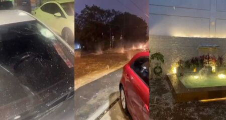 Tempestade atingiu a Assun&ccedil;&atilde;o e cidades da regi&atilde;o metropolitana na noite de s&aacute;bado (3), com pedras de gelo comparadas a bolas de t&ecirc;nis e ventos pr&oacute;ximos de 100 km/h