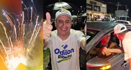 A comemoração aconteceu em meio à chuva em Aquidauana, ao lado da família, amigos, apoiadores e lideranças políticas
