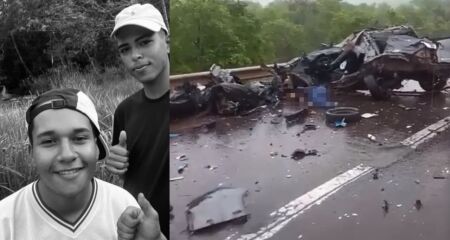 Bruno Fernandes Santana e Jackson Fernandes Leões da Silva, ambos de 19 anos, morreram após colisão com carreta em Rio Verde de Mato Grosso