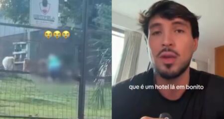 "Ele chegou muito assustado, com medo e com uma postura muito estranha", afirmou o tutor no vídeo publicado nas redes sociais