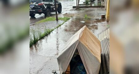 Animal estava magro, com parasitas e exposto à chuva; vizinhos ajudavam a alimentar o cachorro