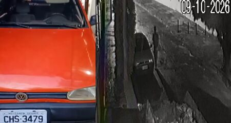 Imagens de câmeras de segurança mostram suspeito abrindo e ligando o veículo com facilidade antes de fugir dirigindo