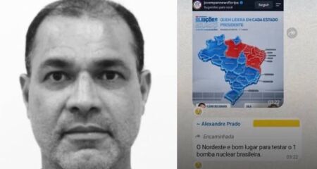 Alexandre Prado fez comentários ofensivos contra nordestinos em grupo de WhatsApp logo após resultsados do 1° turno das eleições
