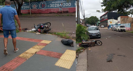 Vítima estava em uma motocicleta no momento do acidente