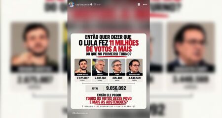 No segundo turno, Lula obteve 10.376.694 votos a mais do que na primeira etapa da eleição