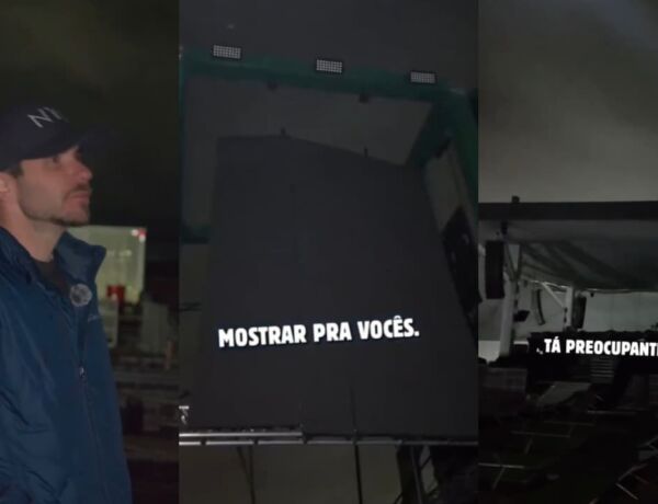 Chuva danificou tendas, lounges e equipamentos; organiza&ccedil;&atilde;o informou que programa&ccedil;&atilde;o ter&aacute; atraso para realiza&ccedil;&atilde;o de reparos