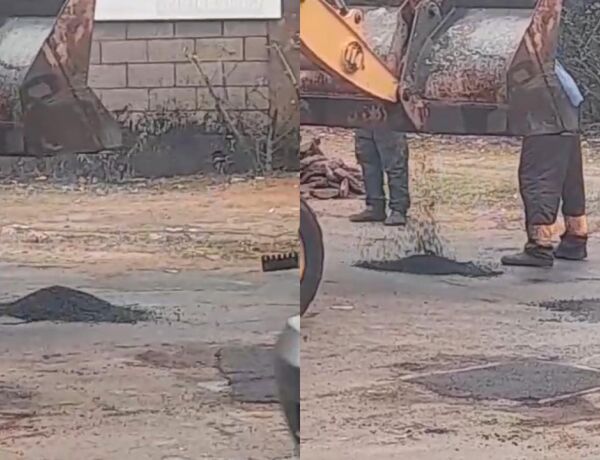 'Tapam de qualquer jeito', diz trabalhador ao ver reparo sendo feito no Jardim Imperial