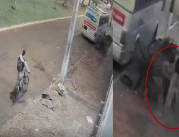 V&iacute;deo mostra suspeito mudando de lado da via para se aproximar da mulher