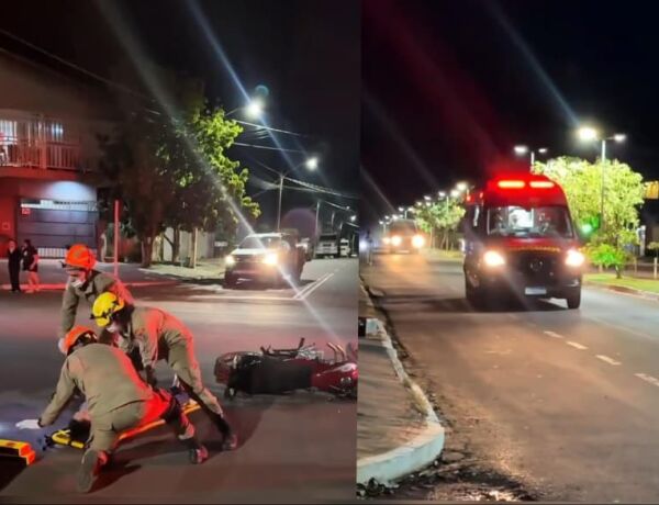 Jovem foi socorrida com corte no rosto e dores na perna