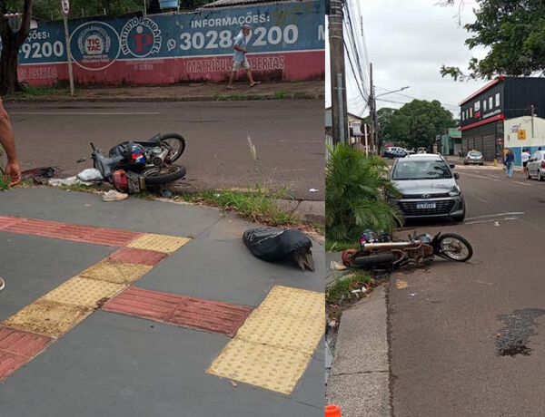 V&iacute;tima estava em uma motocicleta no momento do acidente 