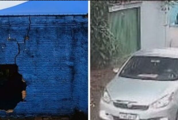 A pessoa que conduzia o ve&iacute;culo bateu no muro da Emei enquanto tentava dar r&eacute; com o carro