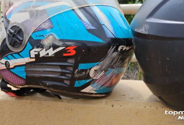 Ap&oacute;s bater na ponte, moto foi arrastada por aproximadamente 50 metros na divisa do Centen&aacute;rio com o Lageado