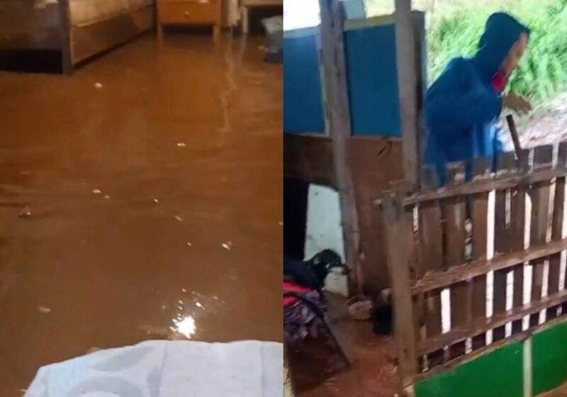 Cerca de 140 barracos foram atingidos e boa parte deles destru&iacute;dos peloa chuva
