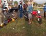 Após batida, dois motociclistas ficam gravemente feridos em Campo Grande (vídeo)