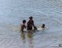 Moradores de Aquidauana aproveitam rio para fugir do calor de 40°C