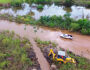 Prefeitura de Bonito drena água acumulada na Estrada do Sucuri