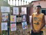Portão de casa vira galeria onde Kaique expõe desenhos e vende a R$ 1,50 no Zé Pereira
